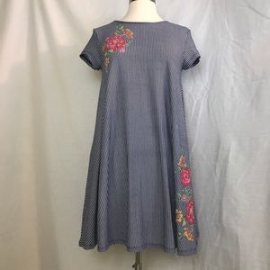 Derek Heart Striped Floral Dress